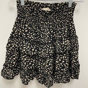 Black and Cream Tiered Skirt